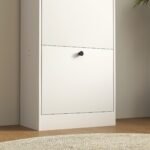 Batų spintelė su 3 atverčiamomis durelėmis ir reguliuojamomis lentynomis