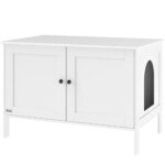 Kačių tualeto spintelė-staliukas su paaukštintomis kojelėmis didelėms katėms