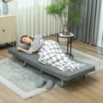 Sulankstomas krėslas-lova su reguliuojama atrama nugarai