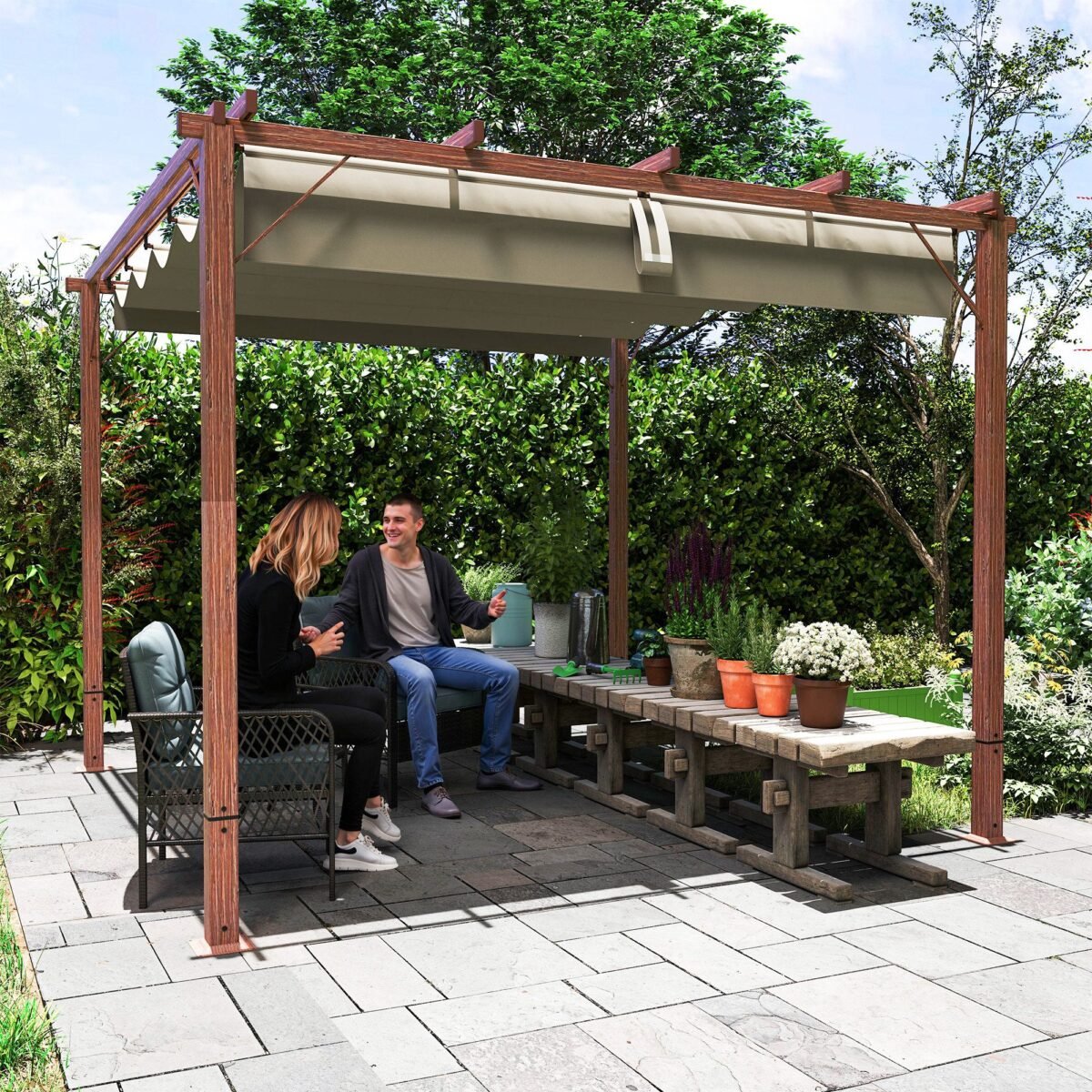 Aliuminio pergola su reguliuojamu stogu 3x3 m