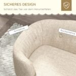 Pakelta gyvūnų sofa su medžio masyvo rėmu