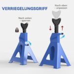 Atraminiai stovai transporto priemonėms, 2 vnt., 3 tonų apkrovos, reguliuojamo aukščio