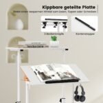 Reguliuojamo aukščio stalas su dvejomis lentynomis (Balta)