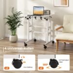 Reguliuojamo aukščio stalas su dvejomis lentynomis (Balta)