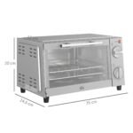 9 l talpos mini orkaitė su reguliuojama temperatūra ir gaminimo laiku