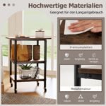 Trijų lygių aukščio reguliuojamas spausdintuvo stovas su ratukais (Ruda)