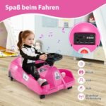 Elektrinis vaikiškas kartingas su „Mopp“ šluoste (Rožinė)