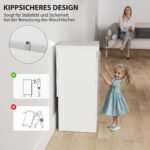 3-in-1 makiažo staliukas su veidrodžiu, naktinis staliukas ir ratinis pufas