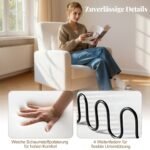 Komfortiška svetainės kėdė su juosmens atrama ir medinėmis kojomis iki 150 kg (Smėlio)