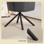 Valgomojo kėdė su 360° pasukama sėdyne, storu paminkštinimu ir porankiais