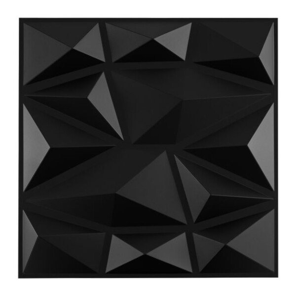 3D sienų panelės su deimanto raštu 30 x 30 cm 9 m² (Juoda)
