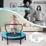 Vaikų mini batutas su atramine rankena 102 cm (Mėlyna)