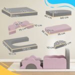 12 dalių putplasčio žaidimų blokų rinkinys su kordiniu apmušalu