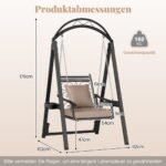 Lauko supynės su rėmu ir sėdimomis vietomis sodui (Juoda)