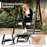 Lauko supynės su rėmu ir sėdimomis vietomis sodui (Juoda)