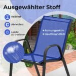 3 dalių lauko baldų komplektas su stalu ir kėdėmis (Mėlyna)