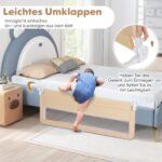 150 cm sulankstomos lovos apsauga su nuimamu užvalkalu (Smėlio)