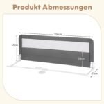 150 cm sulankstomas vaikiškos lovytės apsauginis bortelis (Pilka)