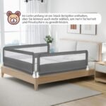 150 cm sulankstomas vaikiškos lovytės apsauginis bortelis (Pilka)