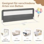 150 cm sulankstomas vaikiškos lovytės apsauginis bortelis (Pilka)