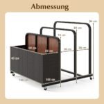 Lauko daiktų dėžė su ratukais ir skyriais (Ruda)