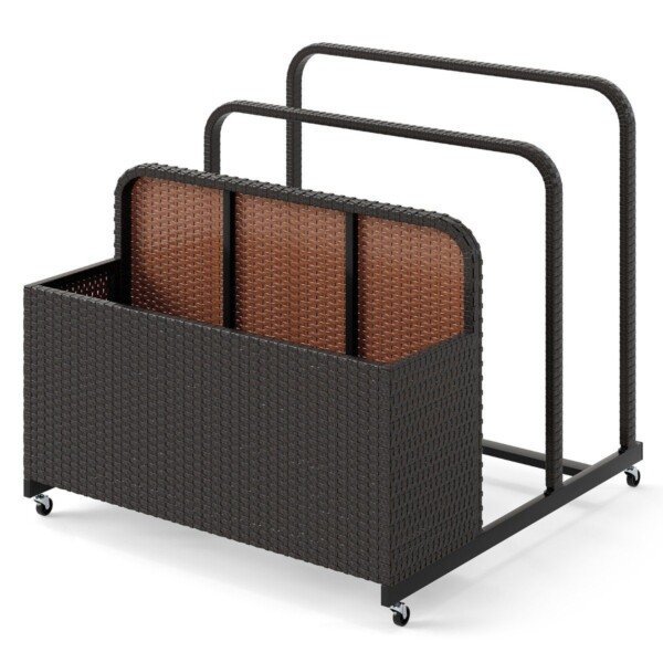 Lauko daiktų dėžė su ratukais ir skyriais (Ruda)