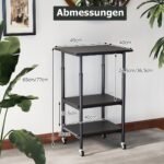 Reguliuojamo aukščio spausdintuvo stovas su ratukais (Juoda)