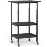 Reguliuojamo aukščio spausdintuvo stovas su ratukais (Juoda)