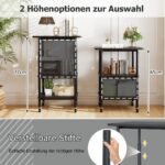 Reguliuojamo aukščio spausdintuvo stovas su ratukais (Juoda)