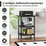 Reguliuojamo aukščio spausdintuvo stovas su ratukais (Juoda)