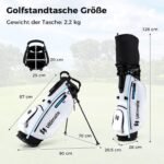 15 dalių golfo lazų komplektas su stovima taše (Balta)