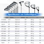 15 dalių golfo lazų komplektas su stovima taše (Balta)