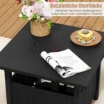 Lauko staliukas su skėčio laikikliu ir papildoma svorio sistema (Juoda)