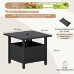 Lauko staliukas su skėčio laikikliu ir papildoma svorio sistema (Juoda)