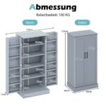 Virtuvės spintelė su 2 durelėmis ir 6 reguliuojamomis lentynomis (Pilka)