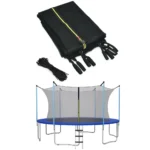 Saugos tinklas trampolino apsaugai (Ø 487 cm) (Juoda)