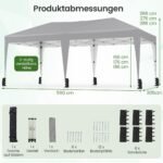 Sulankstomas 6x3m paviljonas su ratukais ir UV apsauga (Pilka)