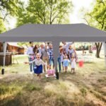 Sulankstomas 6x3m paviljonas su ratukais ir UV apsauga (Pilka)
