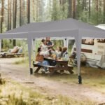 Sulankstomas 6x3m paviljonas su ratukais ir UV apsauga (Pilka)