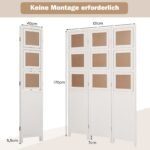 Trijų sekcijų medinės pertvaros su nuotraukų rėmeliais (Balta)