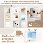 Trijų sekcijų medinės pertvaros su nuotraukų rėmeliais (Balta)