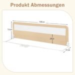 Ištraukiamos lovos apsaugos 180 cm ilgio su saugos diržu (Smėlio)