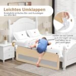 Ištraukiamos lovos apsaugos 180 cm ilgio su saugos diržu (Smėlio)