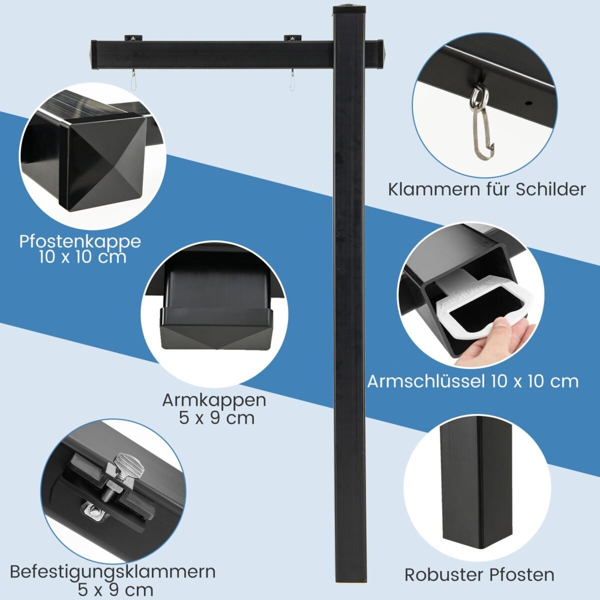 Skelbimų stendas su rodykle nekilnojamojo turto pardavimui (Juoda)