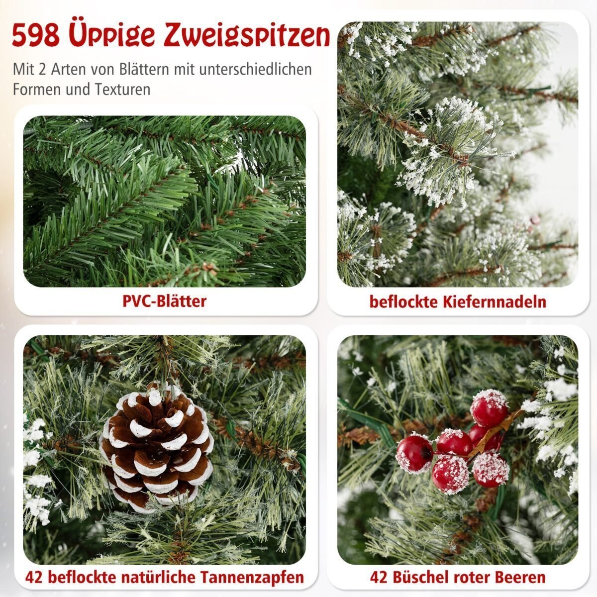 180 cm aukščio dirbtinė Kalėdų eglutė su 350 LED lempučių (Žalia)