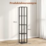 Pastatomas šviestuvas su lentynomis ir LED apšvietimu (Juoda)