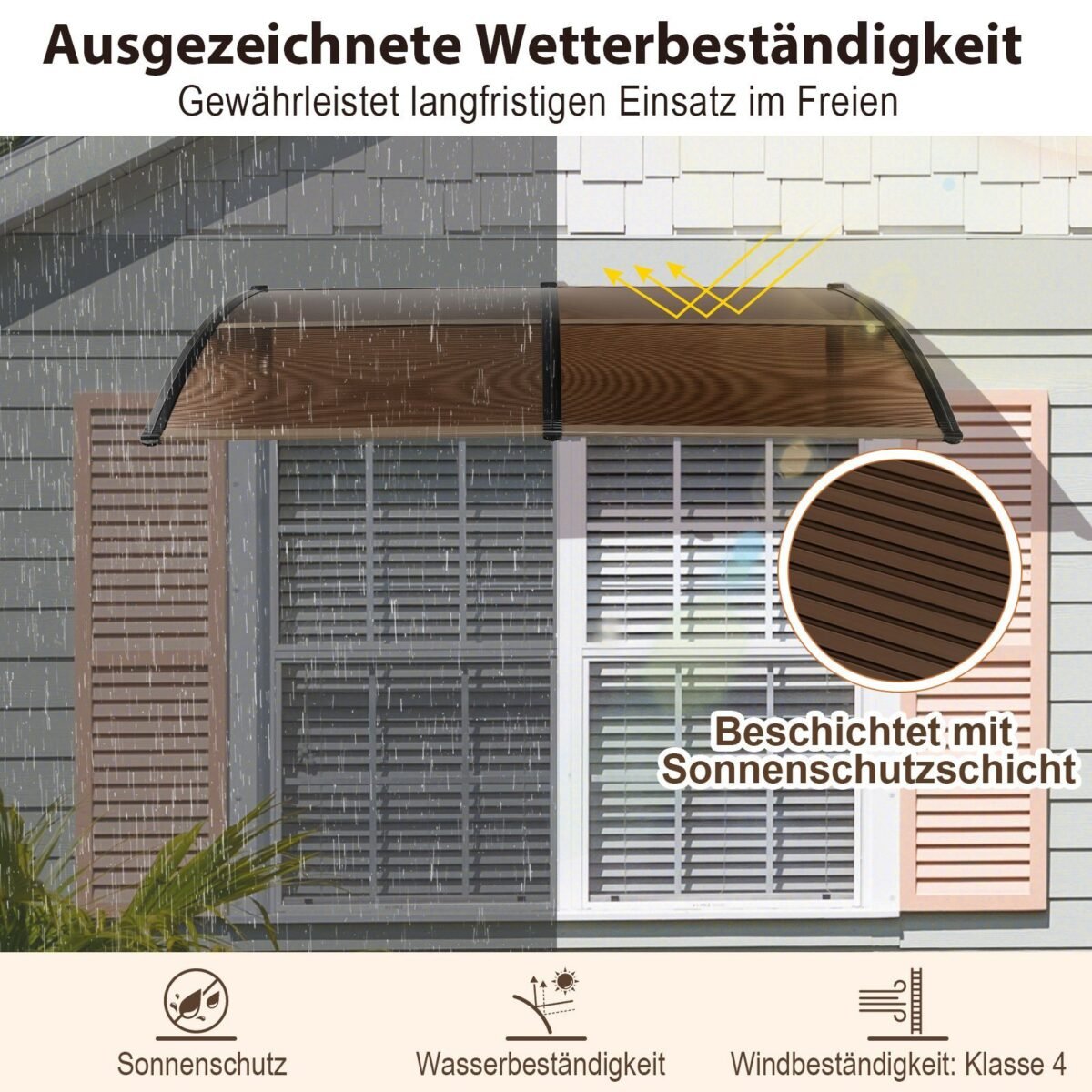 Durų stogelis 199 x 99 cm (Kavos)