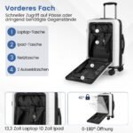 Išplečiamas rankinis lagaminas su TSA spyna (Balta)