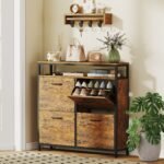 Siaura batų spintelė su 4 atlenkiamais stalčiais