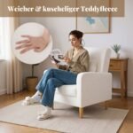 Komfortiška svetainės kėdė su juosmens atrama ir medinėmis kojomis iki 150 kg (Smėlio)